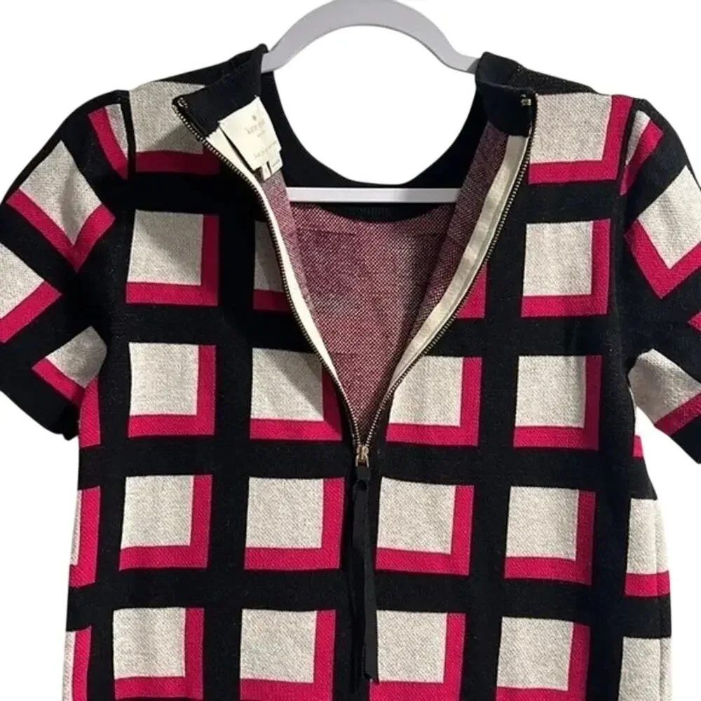 Kate Spade Window Pane Check Sweater Dress